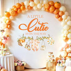 A Little Cutie is on the Way Baby Shower, A Little Cutie is on the Way Sign Decal Banner Sticker for Backdrop, Little Cutie Orange Fruit Gender Reveal First Birthday Party Decor for Girl (Not Balloon)