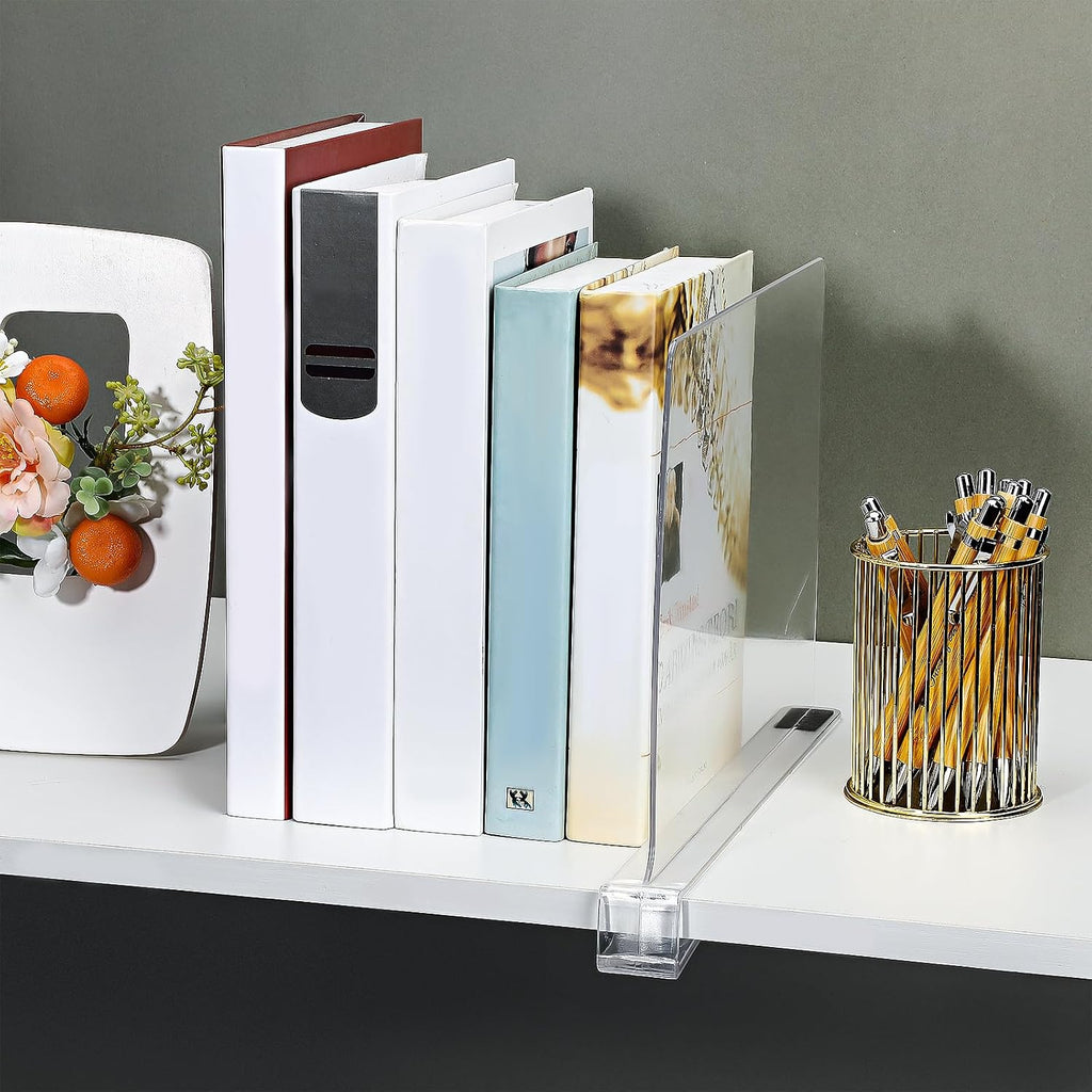 Boao 8 Pcs Shelf Dividers for Closet Organization Acrylic Clear Shelf Divider Purse Organizer Handbag Separator Bookshelf Divider for Closet Bedroom Kitchen Office Cabinet Bathroom