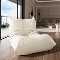 Morden Fort Big Bean Bag Chair for Adults, Faux Leather Bean Bag Sofa, Memory Foam Lounge Chairs with Ergonomic Design, Lazy Togo Chair for Living Room, Bedroom, Dorm, Office(White)