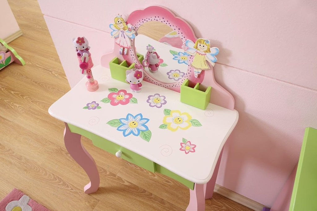 Funnel Layla Girls Flower Vanity Set with Stool