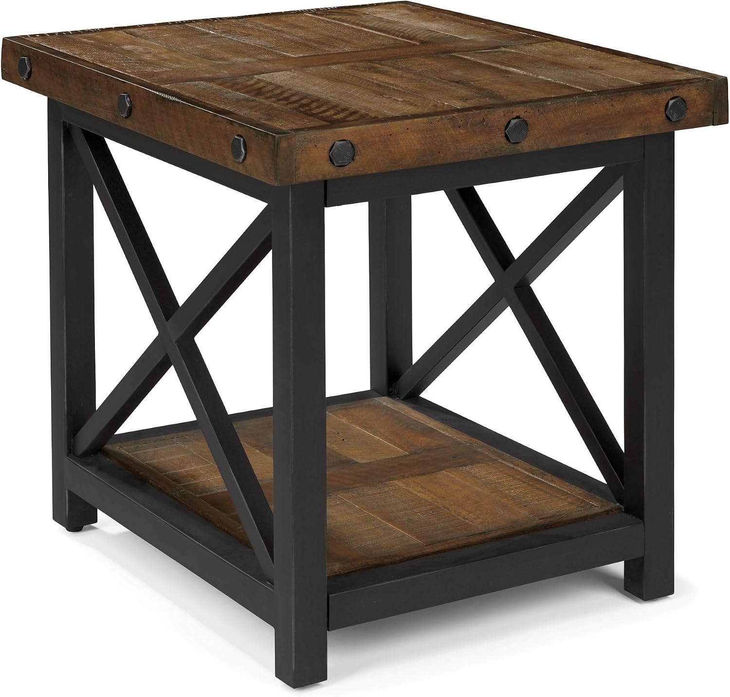 Flexsteel Craftsman Solid and Sustainable Acacia Wood End Table with Drawer, Nightstand with Storage, Living Room and Bedroom Furniture, Small Narrow End Table, Dark Brown, 21W x 25D x 23H