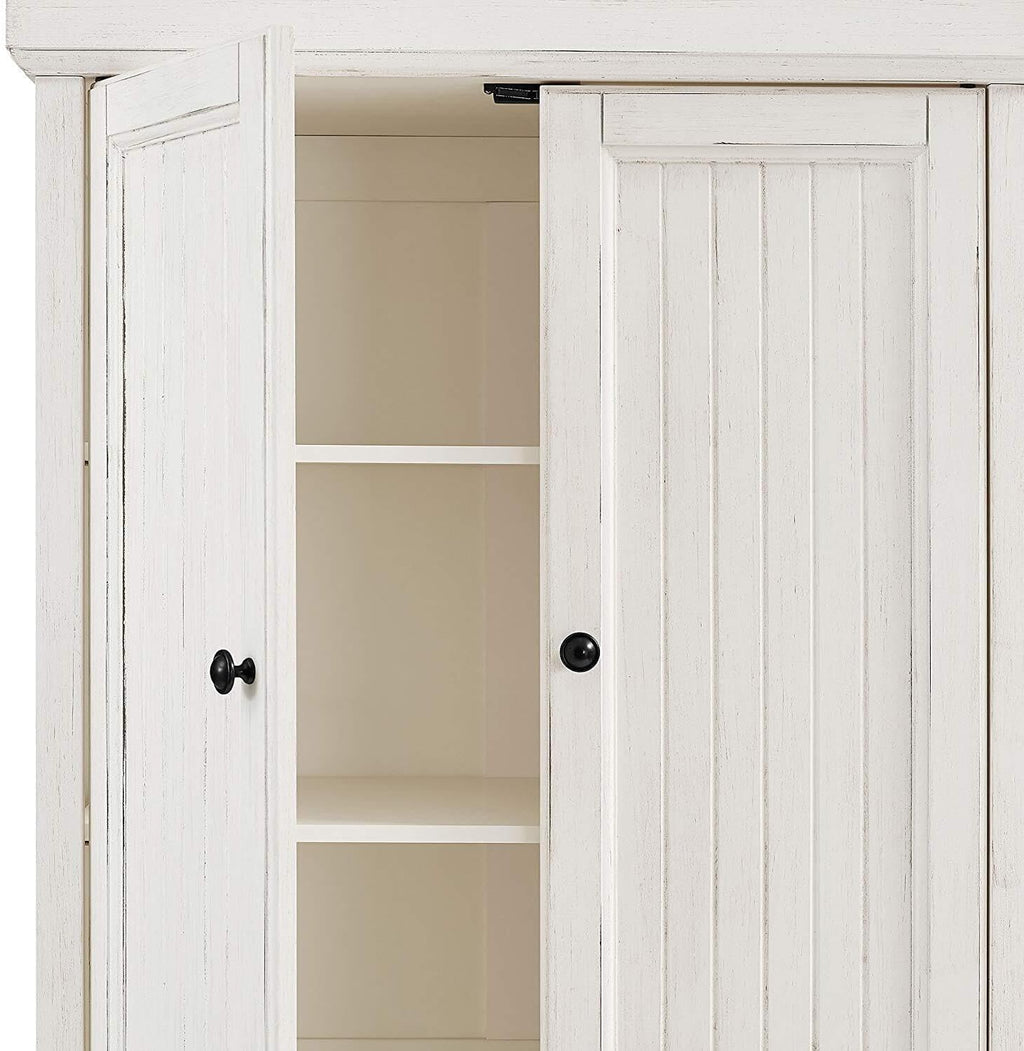 Maykoosh Kitchen Pantry Cabinet - Large Storage, Adjustable Shelves, Distressed White