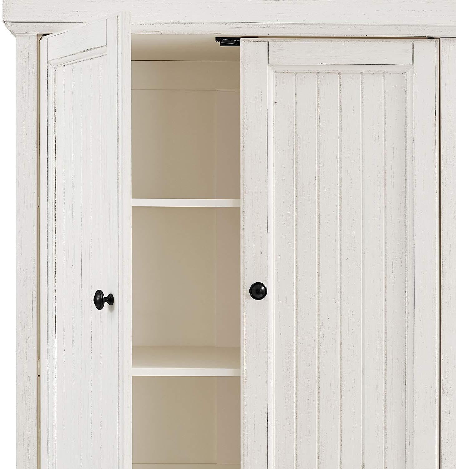 Maykoosh Kitchen Pantry Cabinet - Large Storage, Adjustable Shelves, Distressed White
