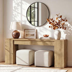 Tribesigns 78.7-Inch Extra Long Console Table for Entryway, Narrow Sofa Table Behind Couch for Living Room, Farmhouse Entrance Entry Table for Foyer with Wooden Double Base, Natural Oak