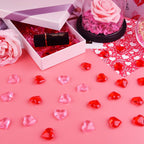 TUPARKA 210 Pcs Acrylic Hearts Red and Pink Acrylic Hearts Ornaments for Table Decoration/Vase Fillers/Home Decoration in Valentines or Wedding Day