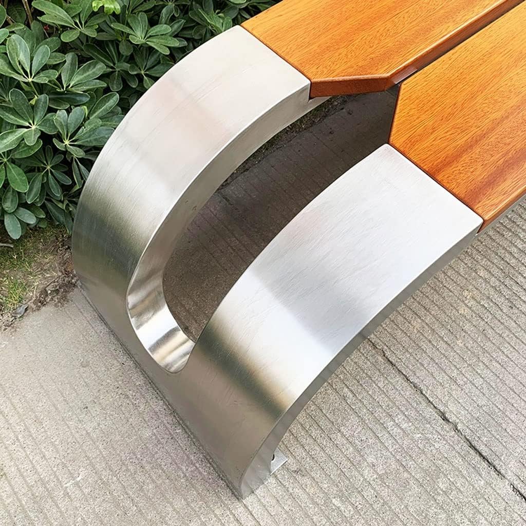 Patio Benches for Outdoors Creative Simple Outdoor Stainless Steel Bench Square Shopping Mall Rest Garden Viewing Leisure Seat Beach Chair Garden Benches for Outdoors