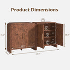 Set of 2 Sideboard Buffet Cabinet, Buffet Cabinet with Storage and 2 Adjustable Shelves, Sideboard credenza Cabinet for Kitchen Entryway, Dark Walnut Burl