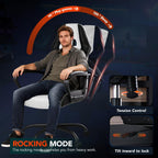 BestOffice Gaming Chair with Massage, Ergonomic Office Desk Chair, Adjustable Lumbar Support & Headrest,Computer Task Chair, 360° Swivel for Adults (White)