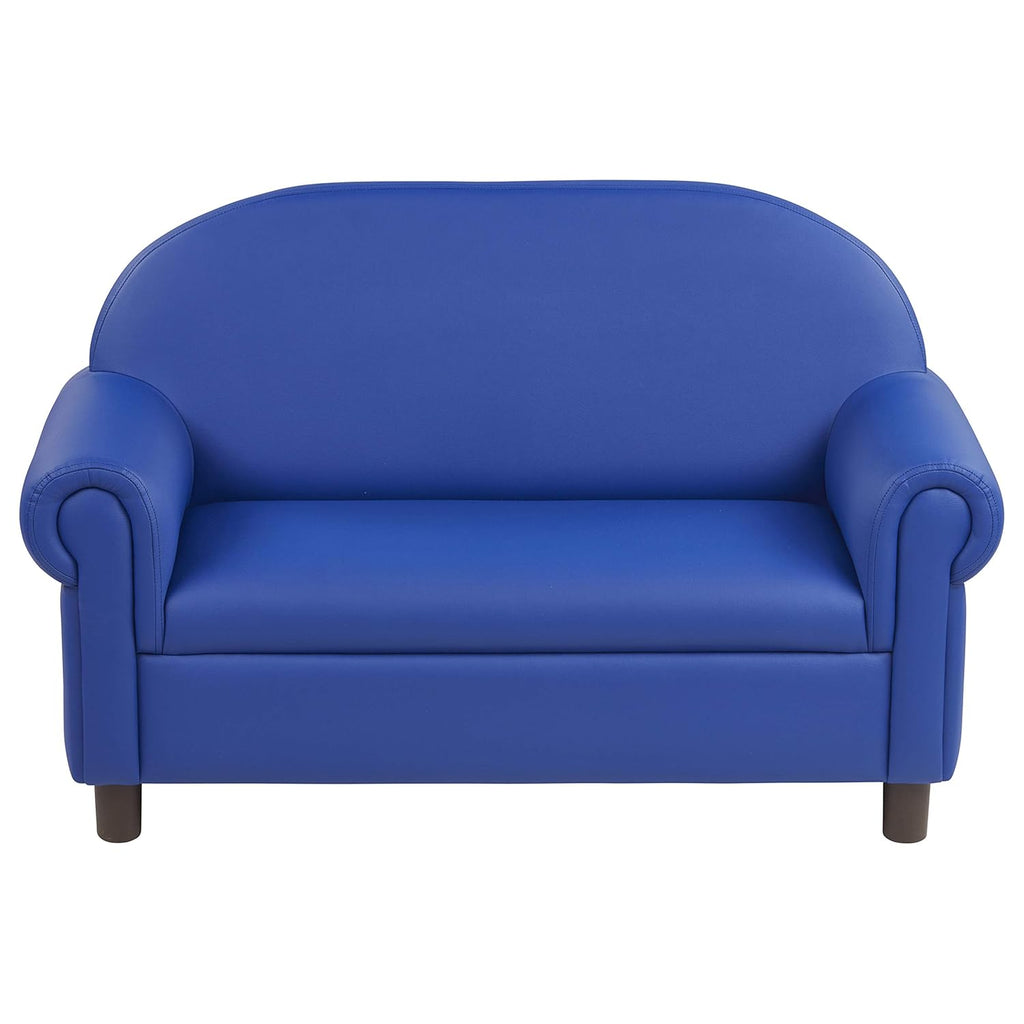 Little Lux Upholstered Preschool Sofa, Plush Furniture for Kids Room, Classroom, Daycare - Blue