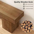 Farmhouse Solid Wood Entryway Bench, 47.3" Rustic End of Bed Bench for Bedroom, Handcrafted Accent Seating for Dining, Kitchen, Hallway, Living Room - 15 Min Assembly