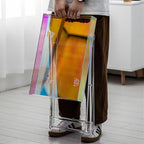 Acrylic Folding Tray Table Iridescent Rainbow Clear Side Table Modern Colorful End Table Space-Saving for Kitchen Living Room Beautiful