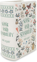 Steel Mill & Co Original Large Book-Shaped Decorative Vase, Ceramic Vases for Home Decor, Cute Bookshelf Decor, Unique Vase for Book Lovers (Sense and Sensibility)