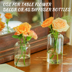 Glass Bud Vases Set of 9 - Clear Flower Vases for Centerpieces, Small Glass Vase Modern Bud Vase for Wedding Party Dining Table Centerpieces, Living Room Decorative, Home Decor
