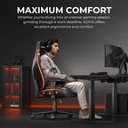 Anda Seat Novis Gaming Chair for Adults -Reclining Video Game Chairs, Linen Fabric Ergonomic Office Chair for Home & Work, Heavy Duty Back Lumbar Support - Gray Fabric, XL