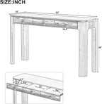 LKTART Solid Wood Entryway Table with 3 Drawers,Farmhouse Console Table Sofa Table with Curved Corners for Hallway,Foyer,Living Room (52" Natural)