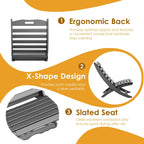 IVY&LANE Portable Xavier-Chairs Set of 2 | Folding-Adirondack-Chair | HDPE Plastic | Wave | Grey | All-Weather Resistant | for Outdoor Poolside Fire-Pit Patio Lawn Beach