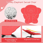Costzon Sensory Chair, 360° Sit & Swivel Autistic Children Sensory Toy w/Non-Slip Metal Base for Training Body Coordination and Indoor Outdoor Use, Spinning Chair for Autistic Kids (Red,Elephant)