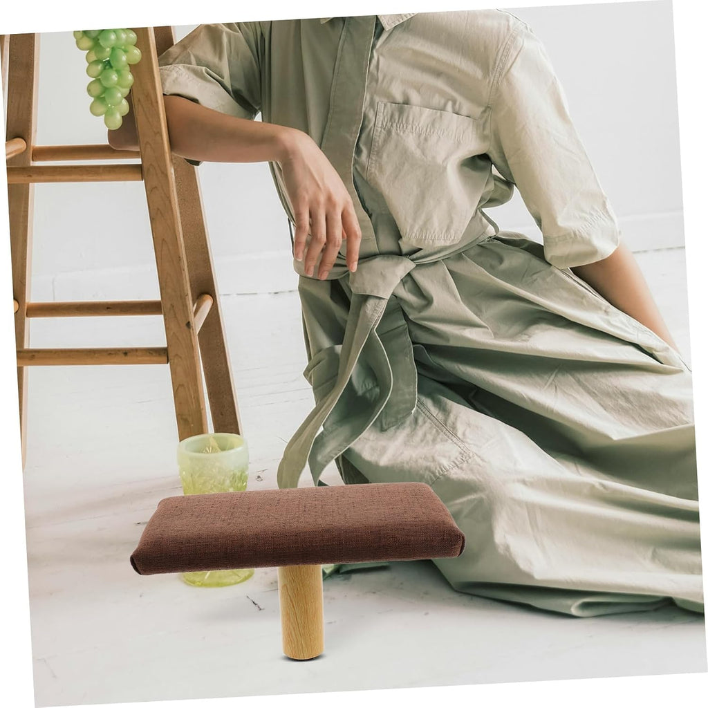 KICHOUSE Ergonomic Yoga Stool Cushioned Bench with Wood and Cotton Cloth Material, Promotes Posture and Natural Elegance, for Activities and Home Decor, Stylish Meditation Chair