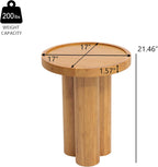 Christopher Knight Home Benny Round Solid Wood End Table, Wooden Side Table with Pedestal Base, Modern Accent Table for Living Room/Bedroom/Small Spaces, Indoor Small Pedestal Table, Natural