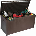 Large Storage Bench Lockable Outside Storage Box Container Waterproof for Furniture Outdoor Cushions Garden Pool Tools