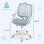Costzon Kids Desk Chair, Height Adjustable Children Study Computer Chair with Armrests, Sit-Brake Casters, Swivel Mesh Task Chair for Boys Girls Teens Students, Kids Chair for Home, Office, School