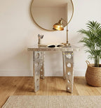 Handcrafted Aluminum Aviator Side Table- Square End Table with Retro Vintage Aircraft Style Coffee Table with Rivets and Cutout Legs Perfect for Living Room, Bedroom and Office Cafe and Rastaurants