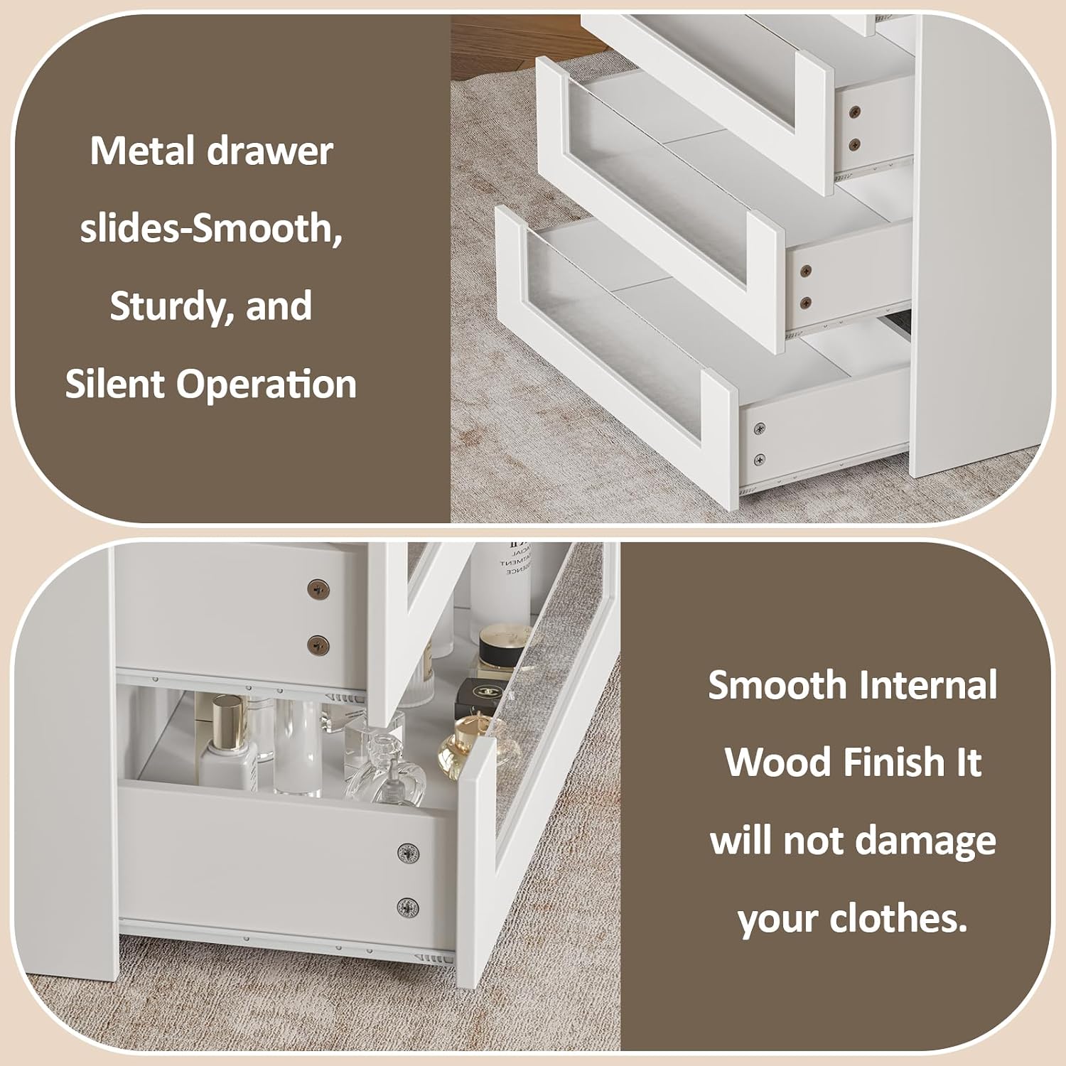 LIVAUVEAD Closet Island with 12 Drawers, Glass Top & Display Shelves, White | Wardrobe Armoire Bedroom Island, White Dresser with Glass Display Shelf, Walk-in Closet Island for Bedroom, Cloakroom