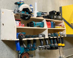Cordless Drill Tool Holder Organization Storage Rack Wood Shelf Case Organizer 10-Slot Birch Plywood