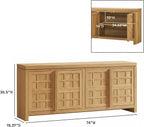 Walker Edison Booker Modern Sideboard/TV Stand with Adjustable Cabinets, 74 Inch, Heritage Oak