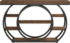 Tribesigns 47" Console Table for Living Room, 5-Tier Industrial Entryway Table with Metal Frame, Narrow Sofa Table Behind Couch Accent Tables for Entryway, Hallway, Foyer, Rustic Brown
