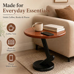 15.75 inch Solid Wood End Table, Round Size Table for Living Room | Sofa Side Table, Bedside Nightstand