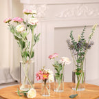 Fixwal 4pcs Clear Glass Cylinder Vases, 4, 6, 8, 10 Inch Tall Cylinder Vases for Centerpieces, Glass Flower Vase Floating Candle Holder Vase for Table Shelf, Party, Wedding, Home Decor