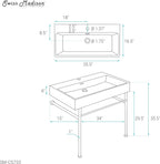 Swiss Madison Well Made Forever SM-CS733, Carre 36" Ceramic Console Sink In Glossy White Basin