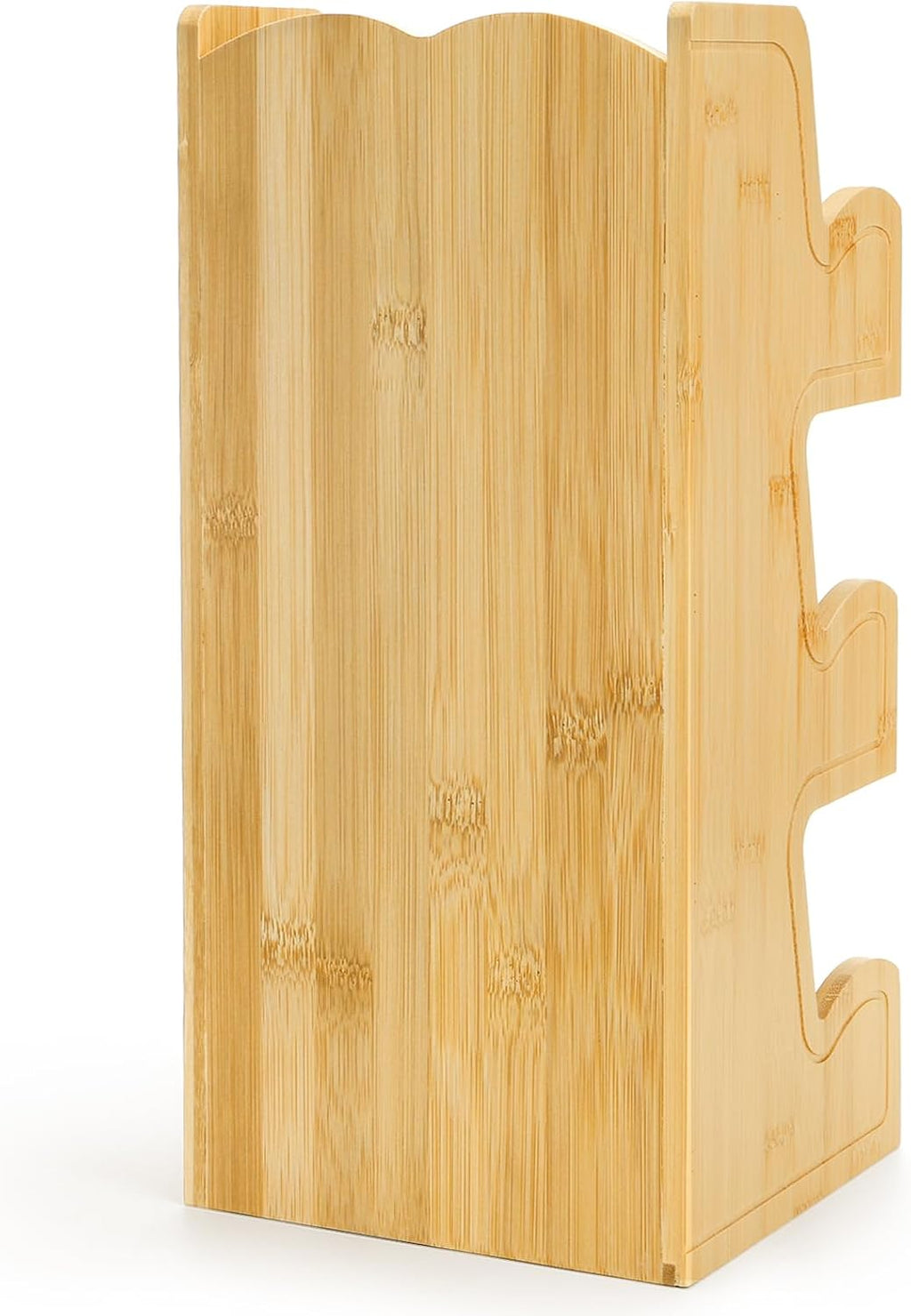 3 Tier Bamboo Coffee Condiment Station, 6 Compartments Coffee Tea Holder with Removable Acrylic Front Wall, Tabletop Organizer Sugar Pod Utensil for Countertop, Office, Home, Kitchen