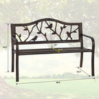 Outdoor Bench Patio Chair Metal Garden Furniture Deck Backyard Park Porch Seat
