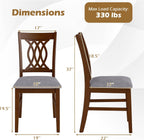GOFLAME Wooden Dining Chairs Set of 4, Fabric Upholstered Kitchen Chairs with Padded Seat and Rubber Wood Frame, Farmhouse Armless Side Chairs for Dining Room, Living Room, Restaurant