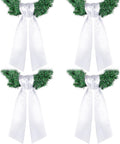 VitalCozy 4 Pcs Wreath Sash for Front Door Blank Wreath Sash Accessories Embroidery Plain Blanks for Embroidery Monogram Party Farmhouse Indoor Outdoor Wedding Decor (4.49" X 56.30",White)