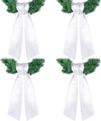 VitalCozy 4 Pcs Wreath Sash for Front Door Blank Wreath Sash Accessories Embroidery Plain Blanks for Embroidery Monogram Party Farmhouse Indoor Outdoor Wedding Decor (4.49" X 56.30",White)