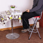 Portable Folding Stool with Footrest Heavy Duty Chair for Camping Fishing Kitchen Compact and Foldable(Blue,37 * 37 * 72CM)