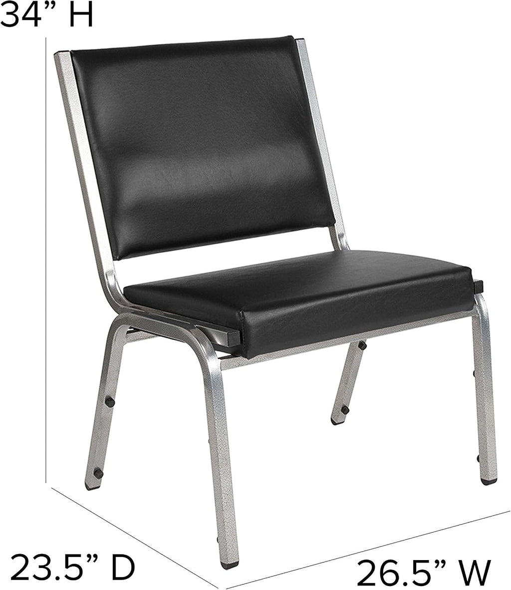 BizChair 950 lb. Rated Black Antimicrobial Vinyl Bariatric Medical Reception Chair