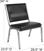BizChair 950 lb. Rated Black Antimicrobial Vinyl Bariatric Medical Reception Chair