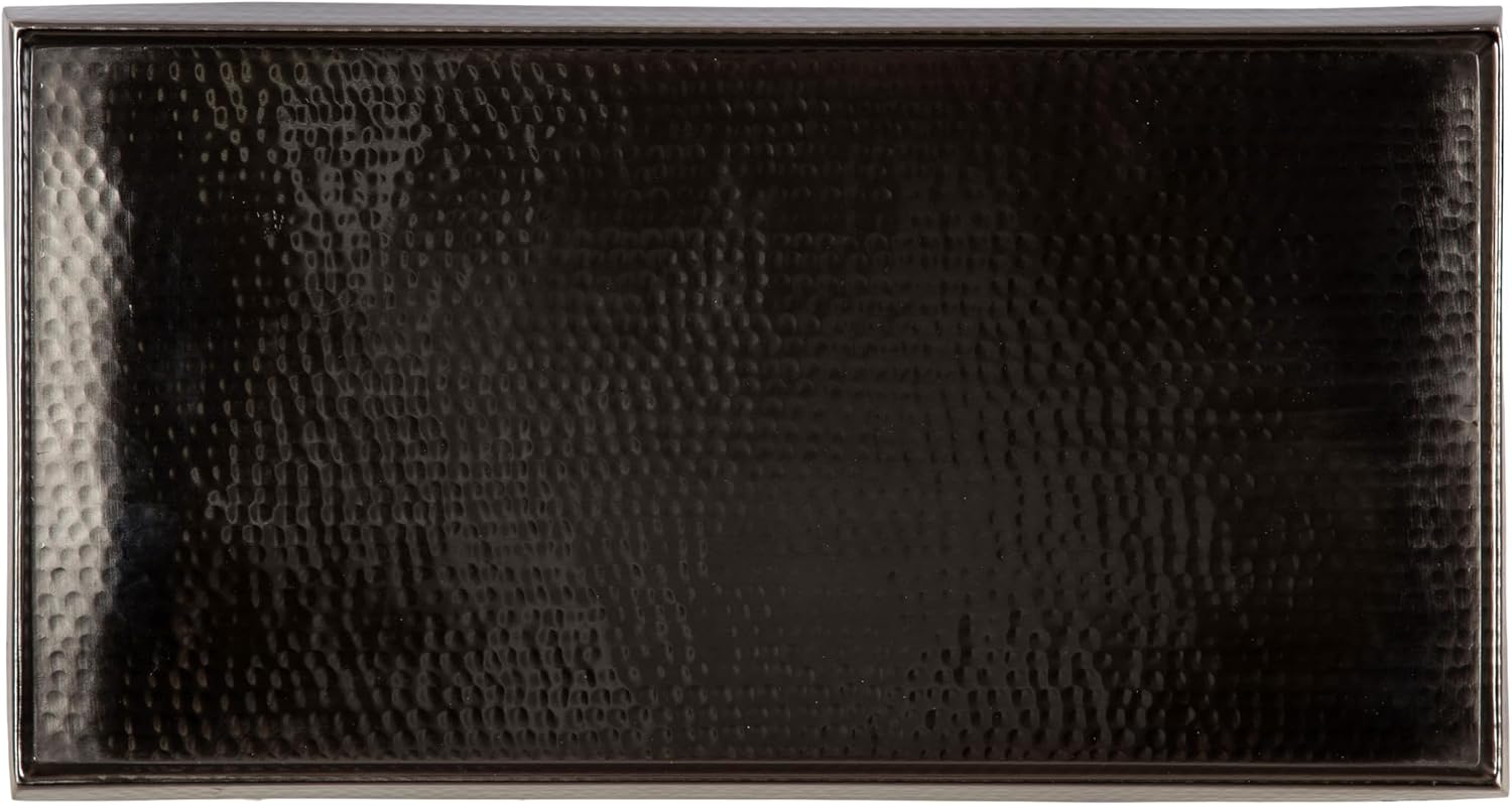 Kate and Laurel Sanzo Modern Metal Skinny Side Table, 17 x 9 x 24, Gunmetal, Rectangular Slim Bedroom Nightstand with Hammered Tabletop for Use as Bedside Accent or Narrow Living Room End Table