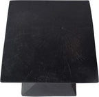 Merax Modern Concrete Side Table with Hourglass Design - Hand-Painted Wood Finish Accenttable for Indoor/Outdoor, Black