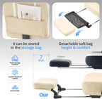 Desk Computer Gaming Chair - Ergonomic Game Office Chair with Extended Footrest and Massage Lumbar Support, Home Gamer Video Game Chairs with Spring Cushion for Adults (Pro Beige Leather)