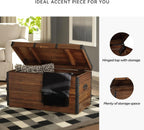 Signature Design By Ashley Kettleby Wooden Storage Box Trunk, Vintage‑Style Coffee Table With Hinged Top And Hidden Storage, Wood Construction With Metal Hardware For Living Room Organization, Brown