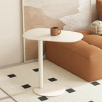 C-Shaped Side End Table, C Table for Sofa Couch Modern End Table Small TV Tray Table Metal Tabletop Home Decor Side Table for Living Room Bedroom (Beige)