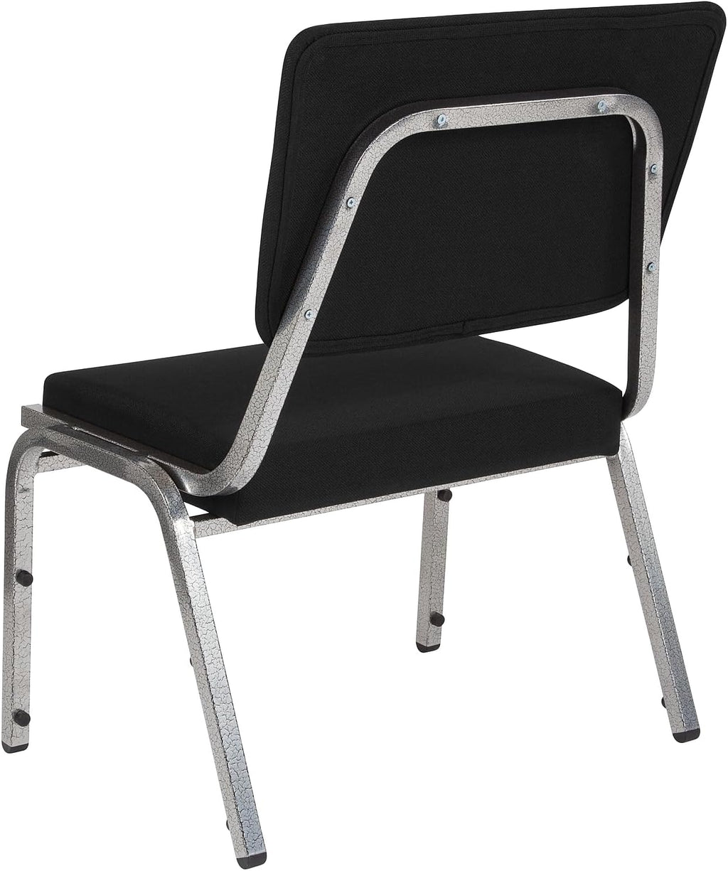 Flash Furniture HERCULES Series 1000 lb. Rated Black Antimicrobial Fabric Bariatric Medical Reception Chair with 3/4 Panel Back