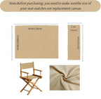 1 Set Director Chair Canvas Replacement with Wood Stick,18.9''L X 15''W Portable Replacement Cover Canvas for Directors Chair (Khaki)