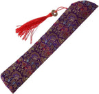 Silk Folding Hand Fan Bag with Tassel Dustproof Holder Protector Pouch Case Cover Retro Style