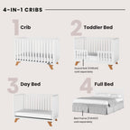Child Craft SOHO Crib, 3-Drawer Dresser Nursery Set, Chest, 3-Piece, Includes 4-in-1 Convertible Crib, Dresser, Chest (White/Natural)